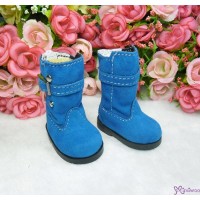 SHU053BLE Yo-SD Bjd Monchhichi S Size 5cm Doll Shoes Buckle Velvet Boots Blue